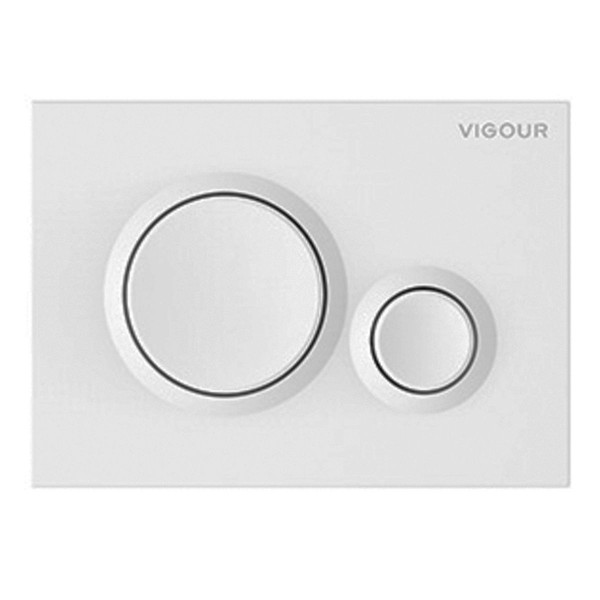 Vigour Betätigungsplatte DON in Weiss für 2-Mengen-Spültechnik VIGDON