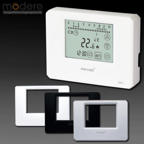 Menred E8.1 digitaler Raumthermostat Aufputz 230 V in verschiedenen Farbtönen