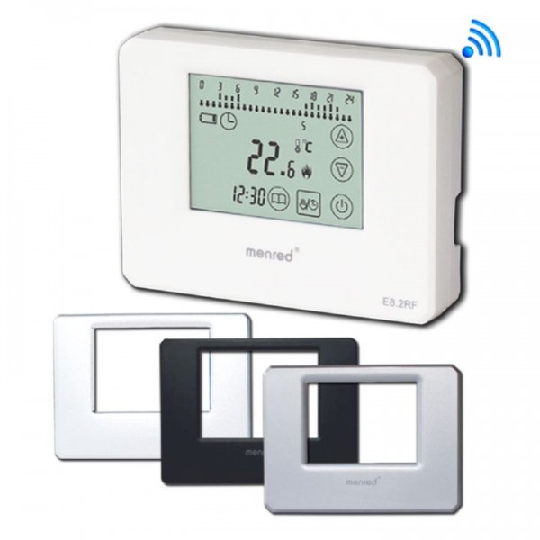 Menred E8.2 digitaler Funk-Raumthermostat Aufputz 433 MHz in verschiedenen Farbtönen