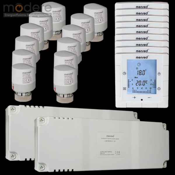 Menred LS6.2 Fußbodenheizung Steuerung Set 23-teilig LS6.2-RC / LS6-BOX-6(2) / SEH35.23
